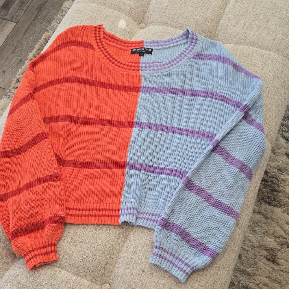 Central Park West NY Colorblock Striped Sweater